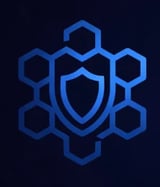 Blue hexagonal shield security icon representing infrastructure protection